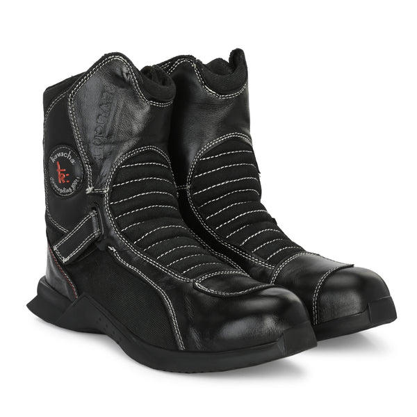 Kavacha Dominar 8 inch Long Motorcycling Boot / Water Resistant / Rubber sole ( with Gear Shifter )