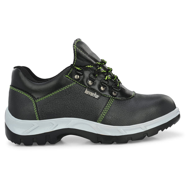 Kavacha Pure Leather Steel Toe Safety Shoe, S130 (Black)