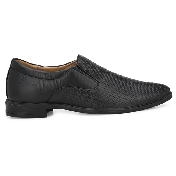 Pure Leather , Italic designed formal Shoe , S802 Slip On For Men (Black)