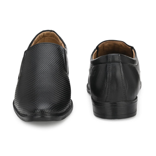 Pure Leather , Italic designed formal Shoe , S802 Slip On For Men (Black)