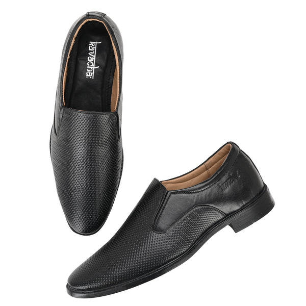 Pure Leather , Italic designed formal Shoe , S802 Slip On For Men (Black)