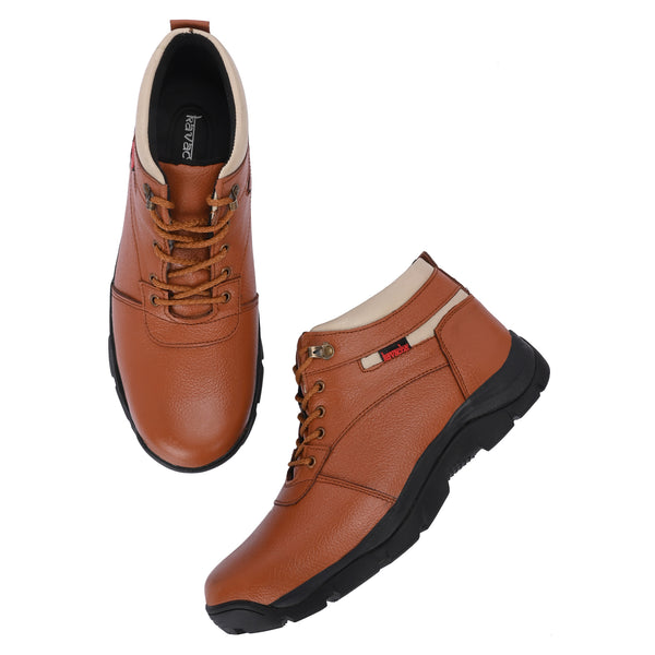 Kavacha Steel Toe Safety Shoe s247 with Pure Leather Upper and Foam Comfort & Rubber Sole (Plus Size)