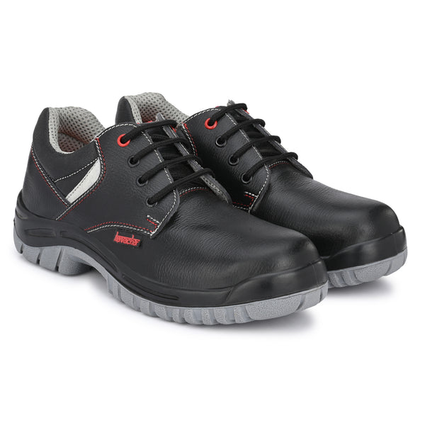 Kavacha Gravity Steel Toe Genuine Leather Double Density Safety Shoe (Grey) (Sale@349)