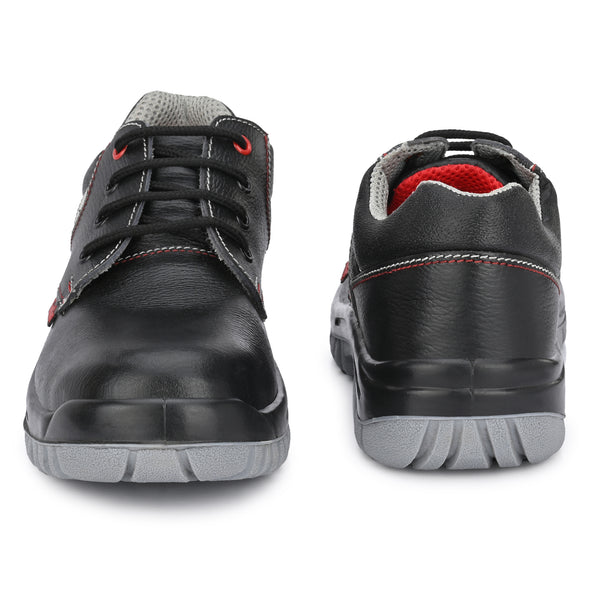 Kavacha Gravity Steel Toe Genuine Leather Double Density Safety Shoe (Grey) (Sale@349)