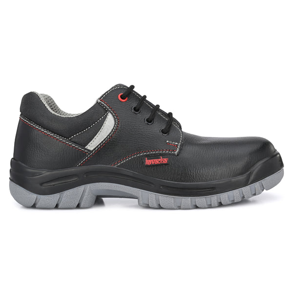 Kavacha Gravity Steel Toe Genuine Leather Double Density Safety Shoe (Grey) (Sale@349)
