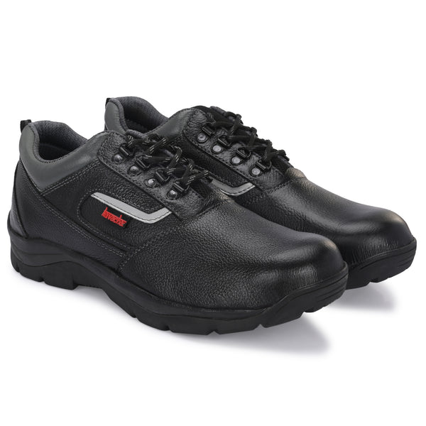 Kavacha Steel Toe Safety Shoe s223 with Pure Leather Upper and Foam Comfort & Rubber Sole (Plus Size)