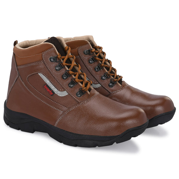Kavacha Steel Toe Safety Shoe s220 with Pure Leather Upper and Foam Comfort & Rubber Sole (Plus Size)