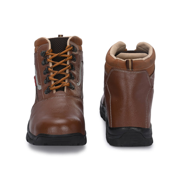 Kavacha Steel Toe Safety Shoe s220 with Pure Leather Upper and Foam Comfort & Rubber Sole (Plus Size)
