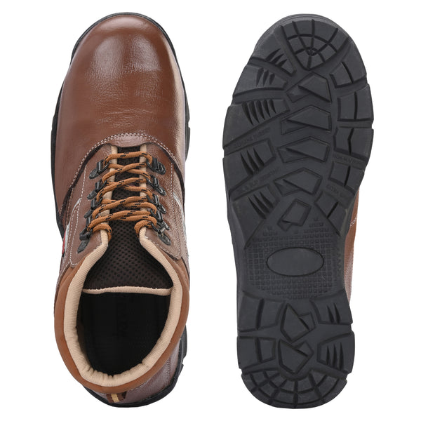 Kavacha Steel Toe Safety Shoe s220 with Pure Leather Upper and Foam Comfort & Rubber Sole (Plus Size)