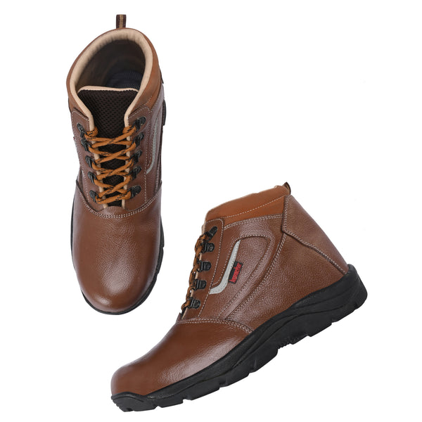 Kavacha Steel Toe Safety Shoe s220 with Pure Leather Upper and Foam Comfort & Rubber Sole (Plus Size)