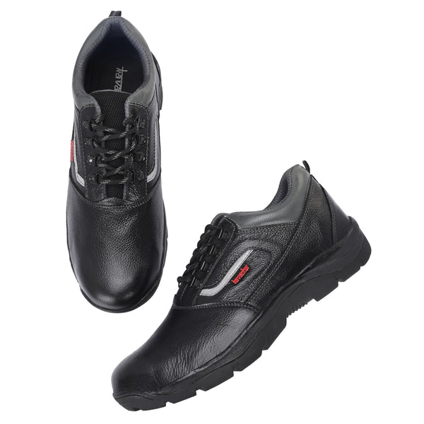 Kavacha Steel Toe Safety Shoe s223 with Pure Leather Upper and Foam Comfort & Rubber Sole (Plus Size)