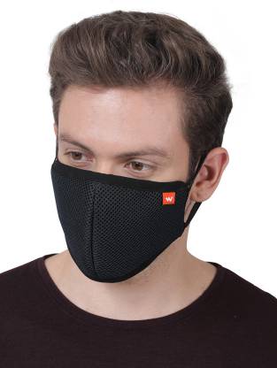 Wildcraft HypaShield Supermask reusable outdoor protection mask 12535-Black  (Black, L, Pack of 3)