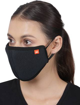Wildcraft HypaShield Supermask reusable outdoor protection mask 12535-Black  (Black, L, Pack of 3)