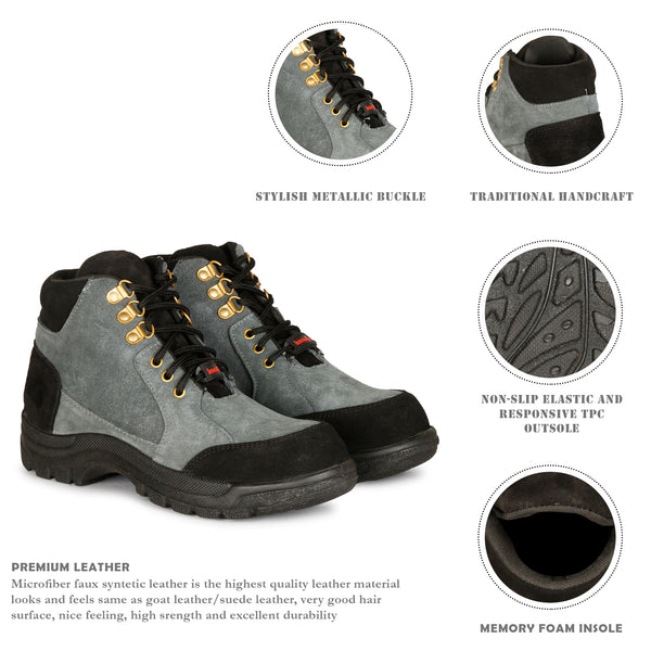 Kavacha Suede Leather Steel Toe Safety Shoe S83 PVC Sole (Sale@349)