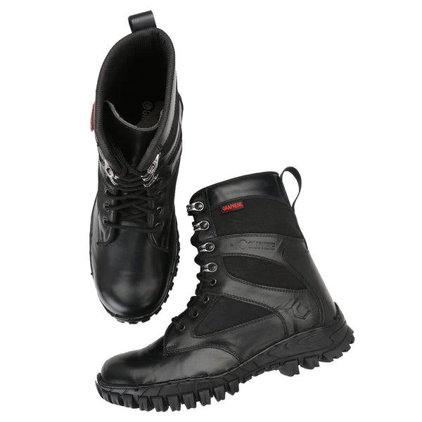 Pure Leather Steel Toe Safety Shoe , R505 Boots For Men  (Black)