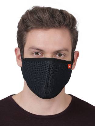 Wildcraft HypaShield Supermask reusable outdoor protection mask 12535-Black  (Black, L, Pack of 3)