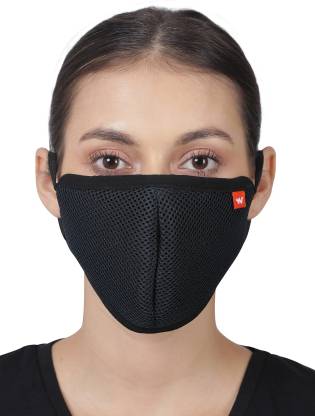 Wildcraft HypaShield Supermask reusable outdoor protection mask 12535-Black  (Black, L, Pack of 3)