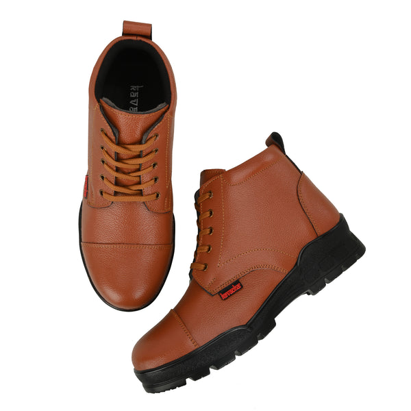 Kavacha Pure Leather Police Shoe SG 904 With PU (Polyurethane) Sole (Tan)