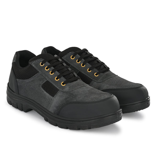 Kavacha Suede Leather Steel Toe Safety Shoe S117 PVC Sole (Sale@349)