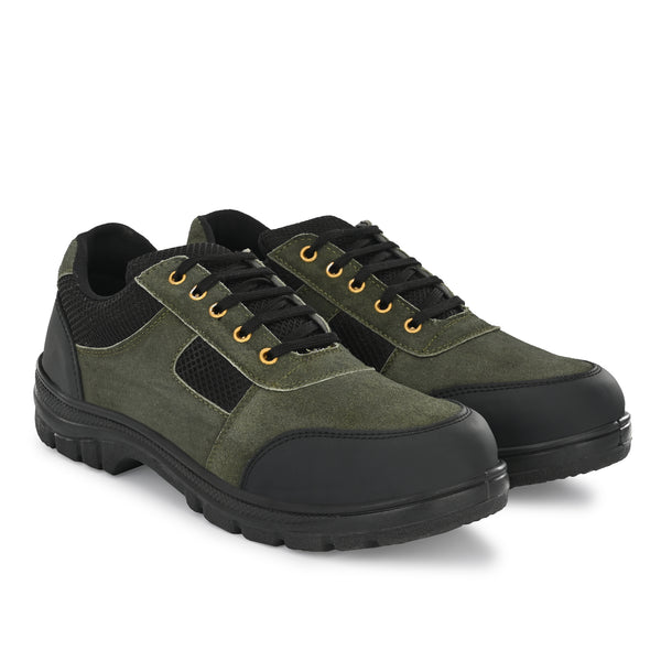 Kavacha Suede Leather Steel Toe Safety Shoe S118 PVC Sole (Sale@349)