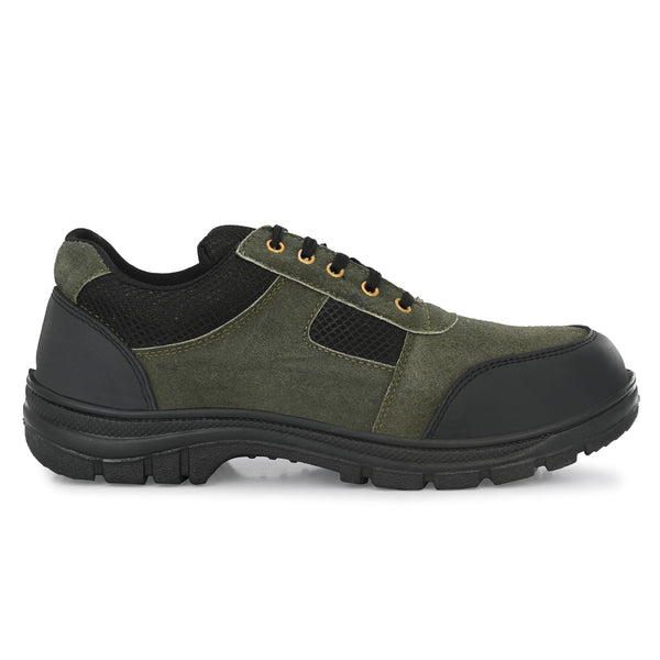 Kavacha Suede Leather Steel Toe Safety Shoe S118 PVC Sole (Sale@349)