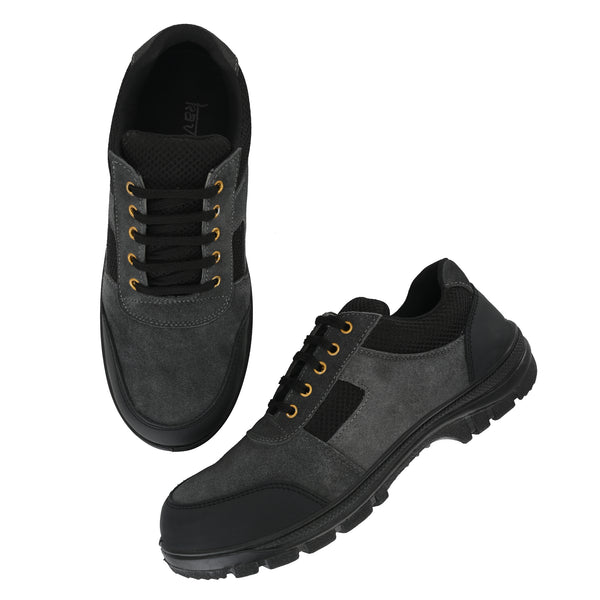 Kavacha Suede Leather Steel Toe Safety Shoe S117 PVC Sole (Sale@349)