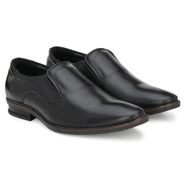 Pure Leather , Italic designed formal Shoe , S803 Slip On For Men  (Black)