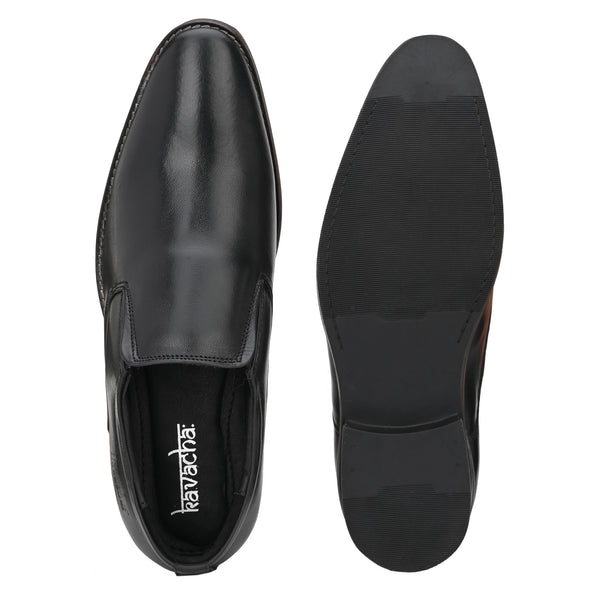 Pure Leather , Italic designed formal Shoe , S803 Slip On For Men  (Black)