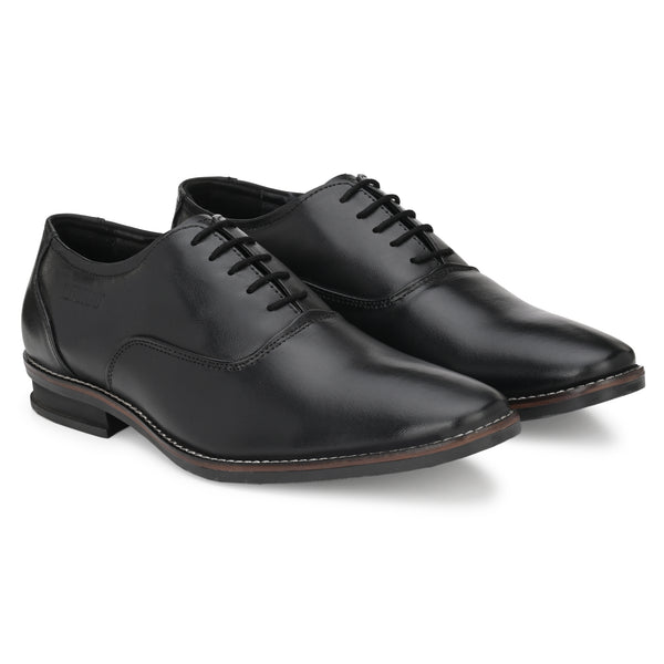 Pure Leather , Italic designed formal Shoe , S807 Lace up Shoes For Men  (Black)