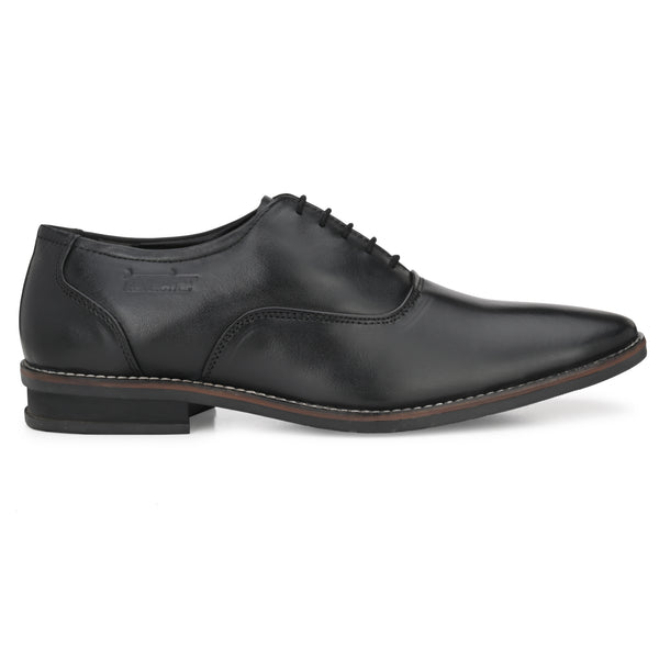 Pure Leather , Italic designed formal Shoe , S807 Lace up Shoes For Men  (Black)