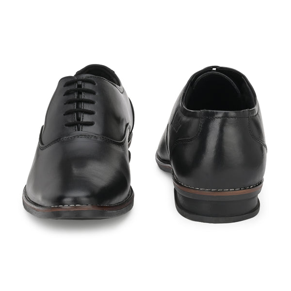 Pure Leather , Italic designed formal Shoe , S807 Lace up Shoes For Men  (Black)