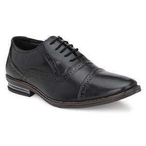 Pure Leather , Italic designed formal Shoe , S808 Lace up Shoes For Men  (Black)