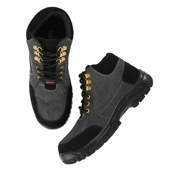 Kavacha Suede Leather Steel Toe Safety Shoe Sm83 PU Sole (Sale@349)