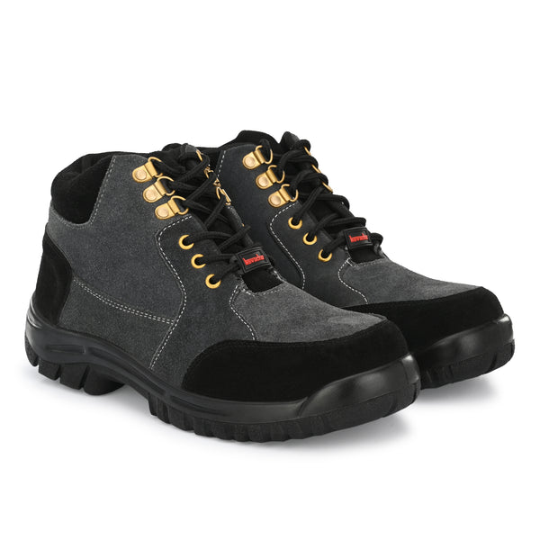 Kavacha Suede Leather Steel Toe Safety Shoe Sm83 PU Sole (Sale@349)