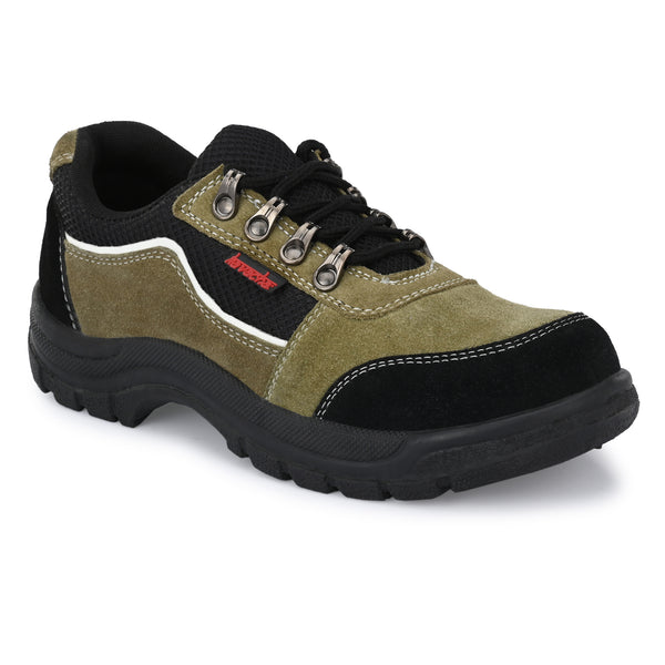 Kavacha Suede Leather Steel Toe Safety Shoes 501 PVC Sole (Sale@349)