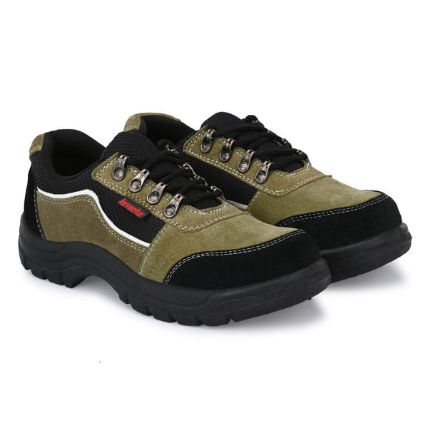 Kavacha Suede Leather Steel Toe Safety Shoes 501 PVC Sole (Sale@349)