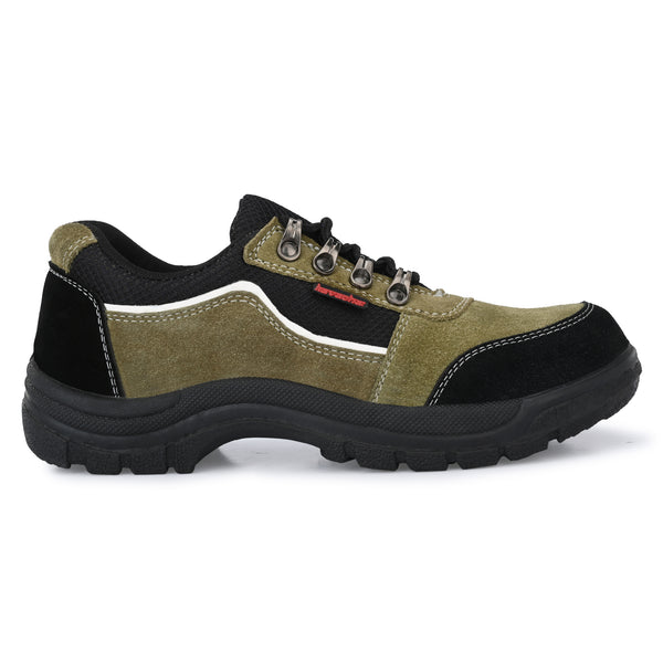Kavacha Suede Leather Steel Toe Safety Shoes 501 PVC Sole (Sale@349)