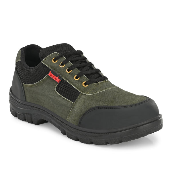 Kavacha Suede Leather Steel Toe Safety Shoe S118 PVC Sole (Sale@349)