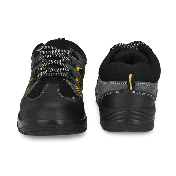 Kavacha Rhino Grey Steel Toe Genuine Leather Safety Shoe PU Sole (Sale@349)