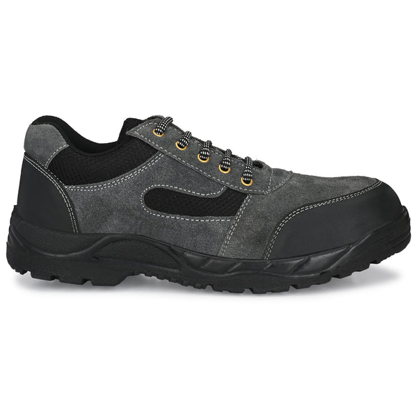 Kavacha Panther Grey Suede Leather Steel Toe Safety Shoe PU Sole (Sale@349)