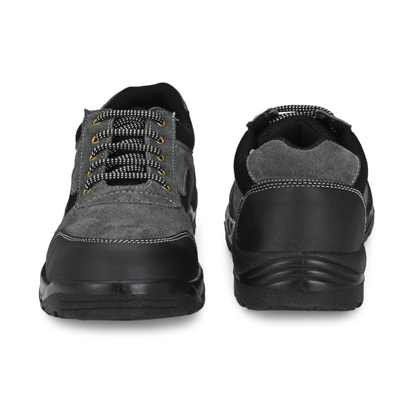 Kavacha Panther Grey Suede Leather Steel Toe Safety Shoe PU Sole (Sale@349)
