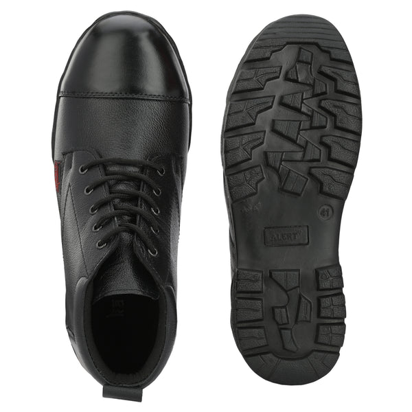 Kavacha Pure Leather Police Shoe SG 905 With Airmix Sole Black