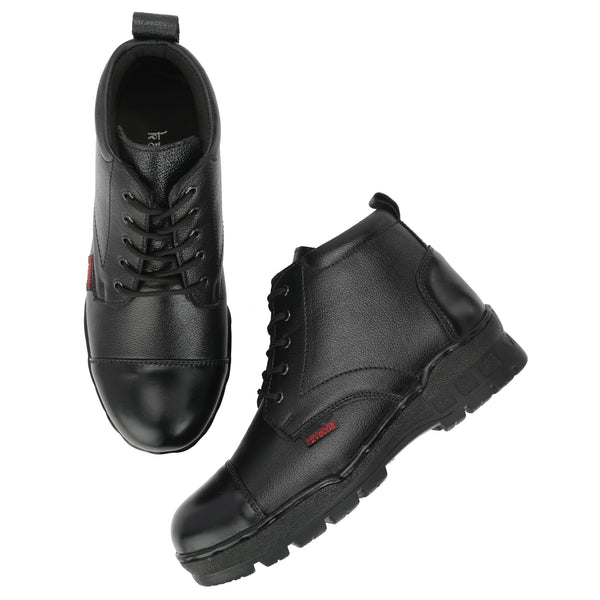 Kavacha Pure Leather Police Shoe SG 905 With Airmix Sole Black