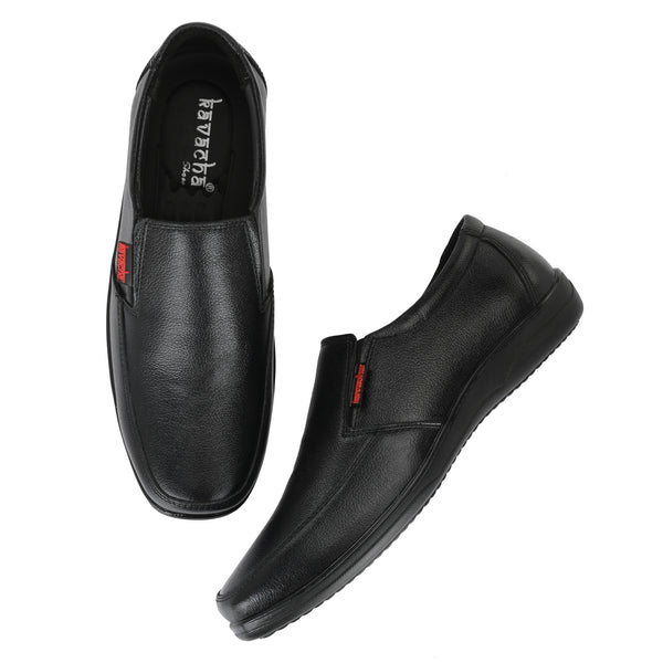 Kavacha Pure Leather Italic designed super comfortable (Memory Foam) formal shoe For Men SG903 (Black)
