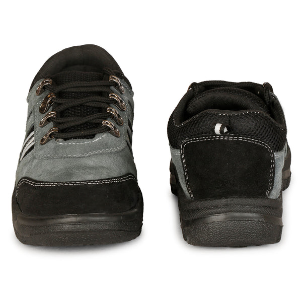 Kavacha Suede Leather Steel Toe Safety Shoe R 502 Grey PVC Sole (Sale@349)