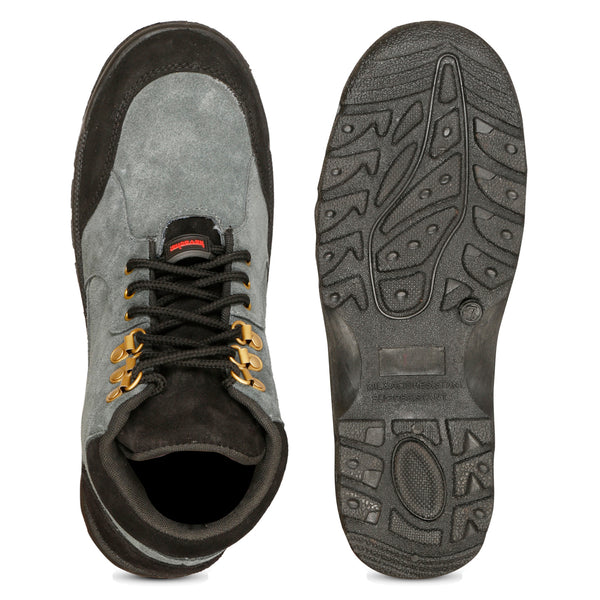 Kavacha Suede Leather Steel Toe Safety Shoe S83 PVC Sole (Sale@349)