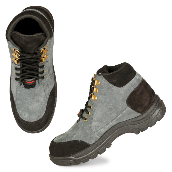 Kavacha Suede Leather Steel Toe Safety Shoe S83 PVC Sole (Sale@349)