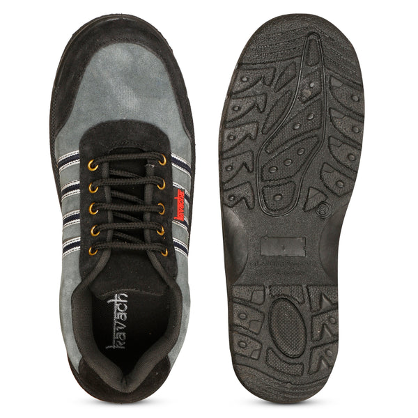 Kavacha Suede Leather Steel Toe Safety Shoe S75 PVC Sole (Sale@349)