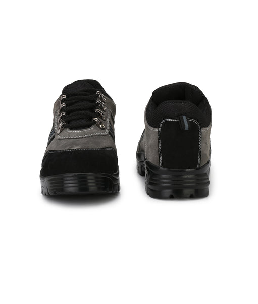 Kavacha Suede Leather Steel Toe Safety Shoe R 502 Grey PU Sole