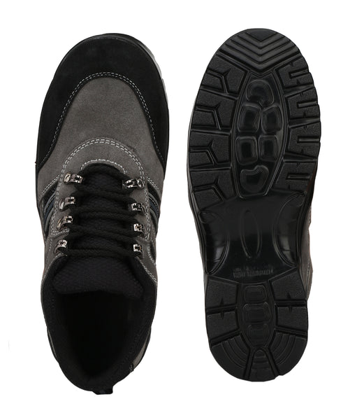 Kavacha Suede Leather Steel Toe Safety Shoe R 502 Grey PU Sole